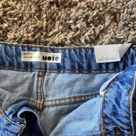 NWT Light Wash Top Shop Jean Skirt - Picture 2 of 6